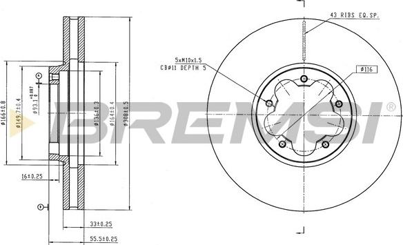 Bremsi CD9057V - Kočioni disk www.molydon.hr