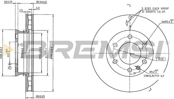 Bremsi CD9034V - Kočioni disk www.molydon.hr