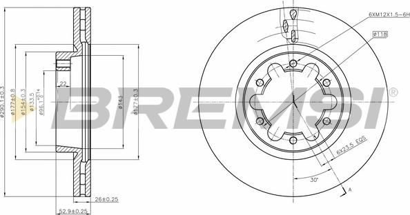 Bremsi CD5339V - Kočioni disk www.molydon.hr