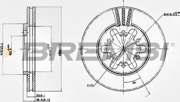 Bremsi CD6443V - Kočioni disk www.molydon.hr