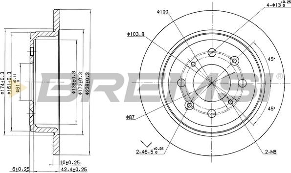 Bremsi CD6468S - Kočioni disk www.molydon.hr