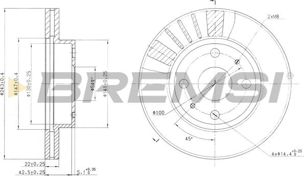 Bremsi CD6405V - Kočioni disk www.molydon.hr