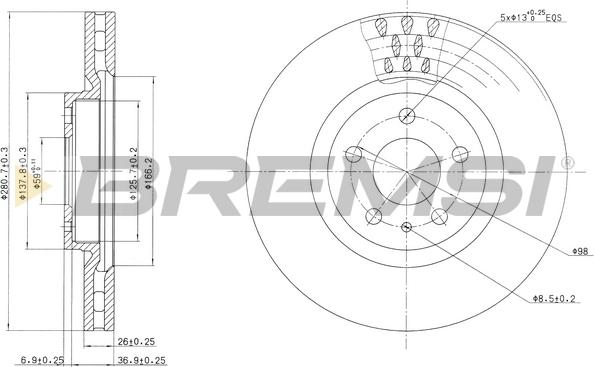 Bremsi CD6474V - Kočioni disk www.molydon.hr