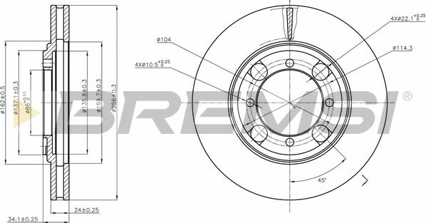 Bremsi CD6691V - Kočioni disk www.molydon.hr