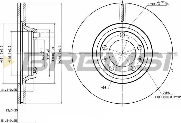 Bremsi CD6168V - Kočioni disk www.molydon.hr