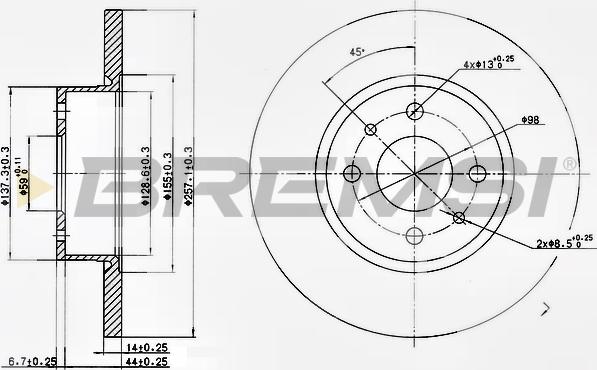 Bremsi CD6129S - Kočioni disk www.molydon.hr