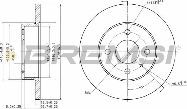 Bremsi CD6127S - Kočioni disk www.molydon.hr