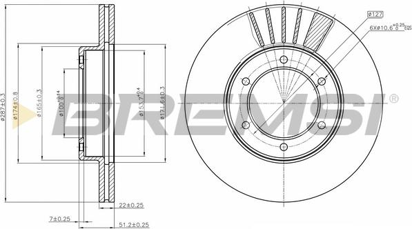 Bremsi CD6800V - Kočioni disk www.molydon.hr