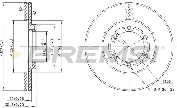 Bremsi CD6385V - Kočioni disk www.molydon.hr