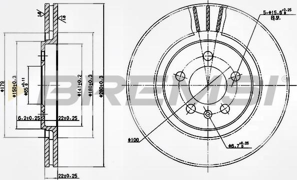 Bremsi CD6332V - Kočioni disk www.molydon.hr