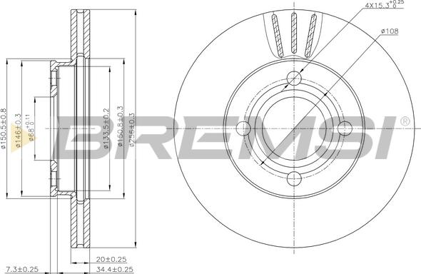 Bremsi CD6256V - Kočioni disk www.molydon.hr