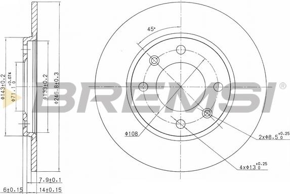 Bremsi CD6263S - Kočioni disk www.molydon.hr