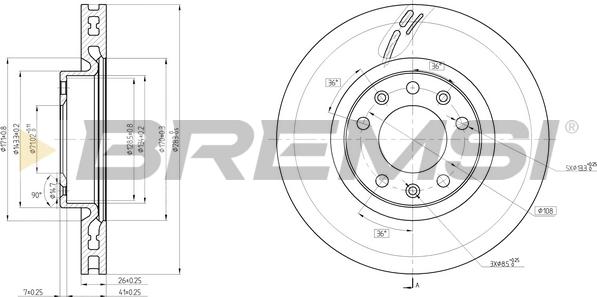 Bremsi CD8405V - Kočioni disk www.molydon.hr