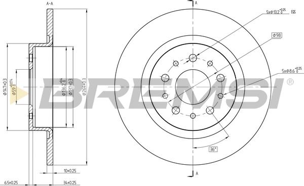 Bremsi CD8435S - Kočioni disk www.molydon.hr