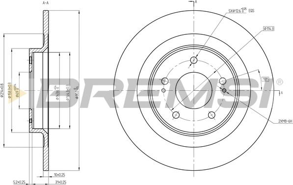 Bremsi CD8652S - Kočioni disk www.molydon.hr