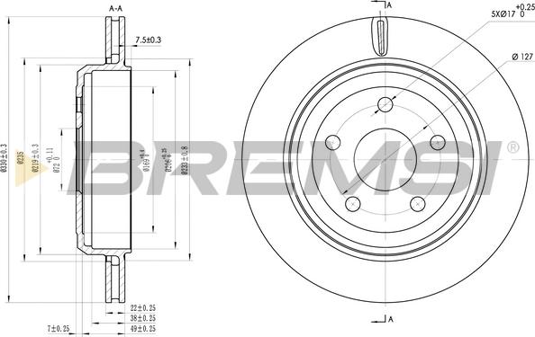 Bremsi CD8095V - Kočioni disk www.molydon.hr