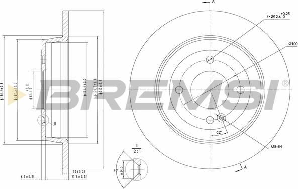 Bremsi CD8090S - Kočioni disk www.molydon.hr