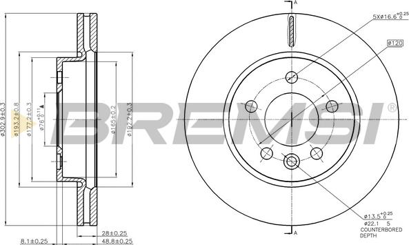 Bremsi CD8017V - Kočioni disk www.molydon.hr