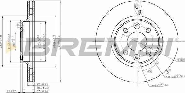 Bremsi CD8327V - Kočioni disk www.molydon.hr