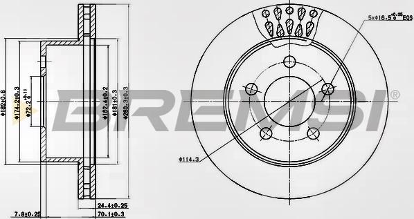 Bremsi CD7525V - Kočioni disk www.molydon.hr