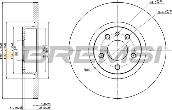 Bremsi CD7057S - Kočioni disk www.molydon.hr