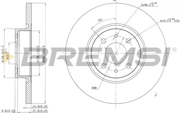 Bremsi CD7070S - Kočioni disk www.molydon.hr