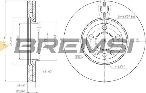 Bremsi CD7165V - Kočioni disk www.molydon.hr