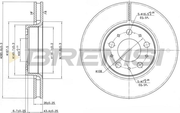 Bremsi CD7163V - Kočioni disk www.molydon.hr