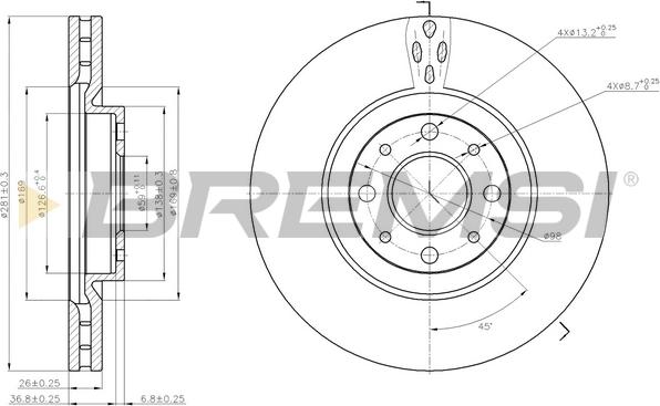 Bremsi CD7122V - Kočioni disk www.molydon.hr