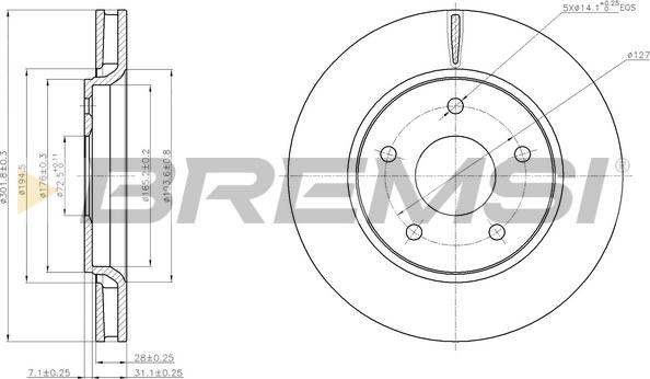 Bremsi CD7807V - Kočioni disk www.molydon.hr