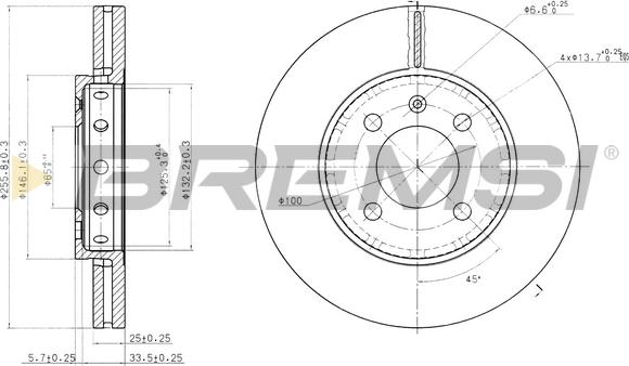 Bremsi CD7365V - Kočioni disk www.molydon.hr