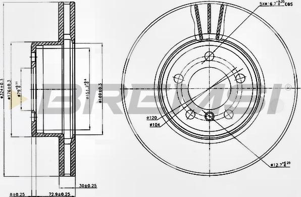 Bremsi CD7243V - Kočioni disk www.molydon.hr