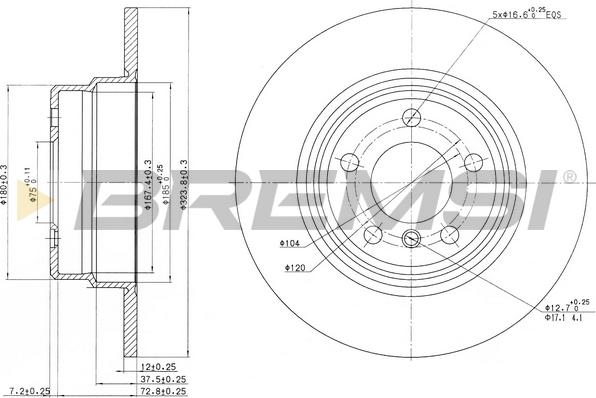 Bremsi CD7255S - Kočioni disk www.molydon.hr