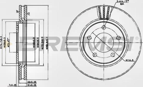 Bremsi CD7214V - Kočioni disk www.molydon.hr