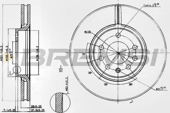 Bremsi CD7215V - Kočioni disk www.molydon.hr