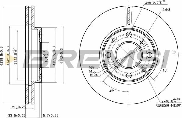 Bremsi CD7231V - Kočioni disk www.molydon.hr