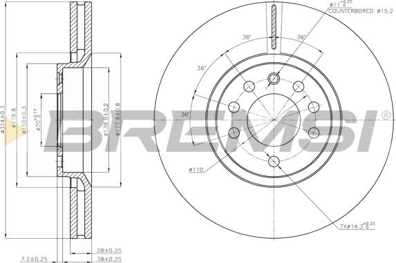 Bremsi CD7237V - Kočioni disk www.molydon.hr