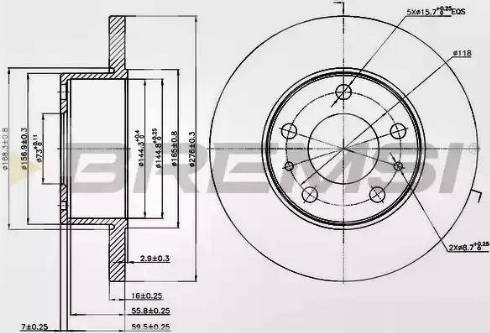 Bremsi DB0195S - Kočioni disk www.molydon.hr