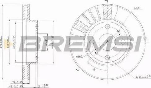 Bremsi DBA405V - Kočioni disk www.molydon.hr