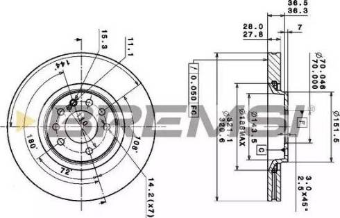 Bremsi DBA104S - Kočioni disk www.molydon.hr