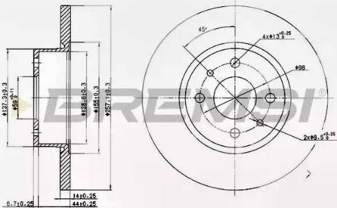 Bremsi DBA129S - Kočioni disk www.molydon.hr