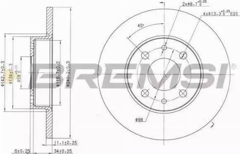 Bremsi DBA240S - Kočioni disk www.molydon.hr