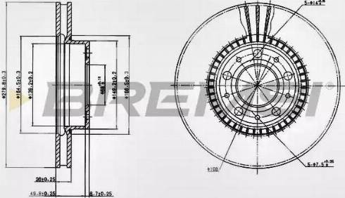 Bremsi DBA255V - Kočioni disk www.molydon.hr