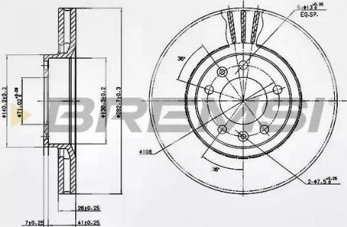 Bremsi DBA264V - Kočioni disk www.molydon.hr