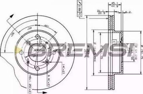 Bremsi DBA204V - Kočioni disk www.molydon.hr