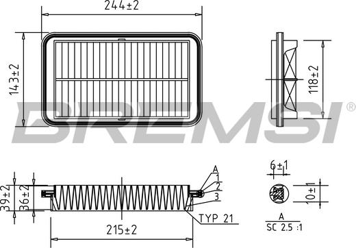 Bremsi FA0596 - Filter za zrak www.molydon.hr