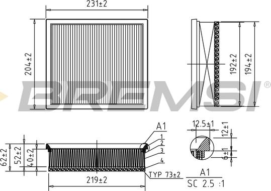 Bremsi FA0598 - Filter za zrak www.molydon.hr