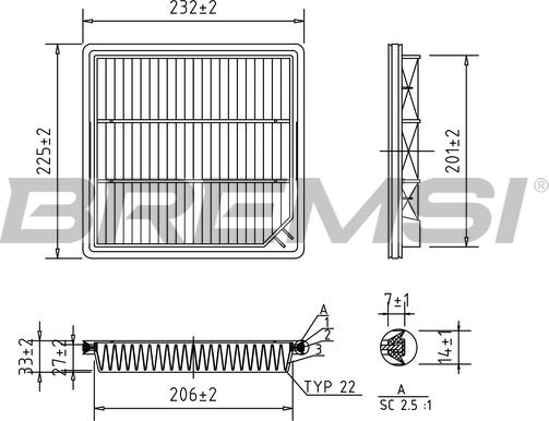 Bremsi FA0593 - Filter za zrak www.molydon.hr