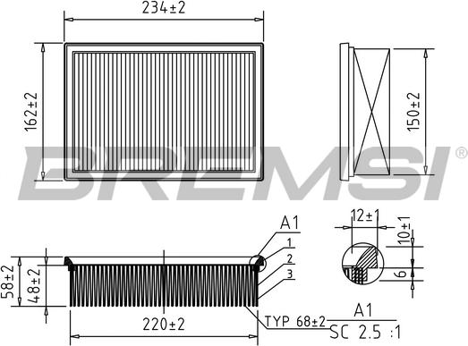 Bremsi FA0597 - Filter za zrak www.molydon.hr