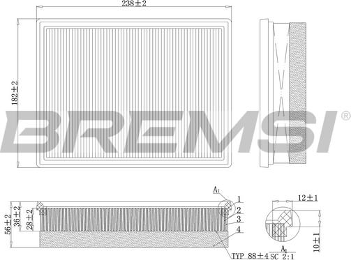 Bremsi FA0557 - Filter za zrak www.molydon.hr